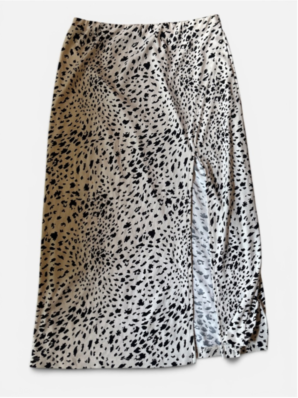 Windsor Long Sexy Black/White Leopard Print Skirt - Size S